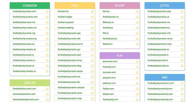 Domain name categories